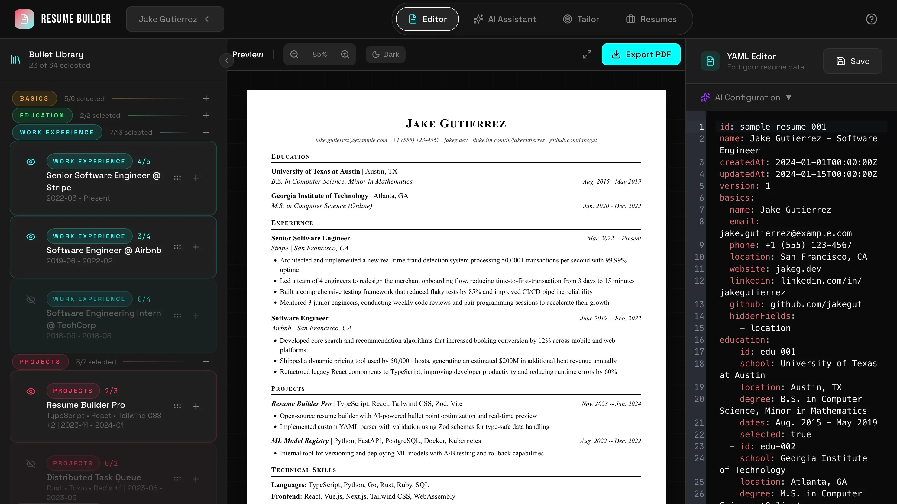 ResumeQuiver Interface